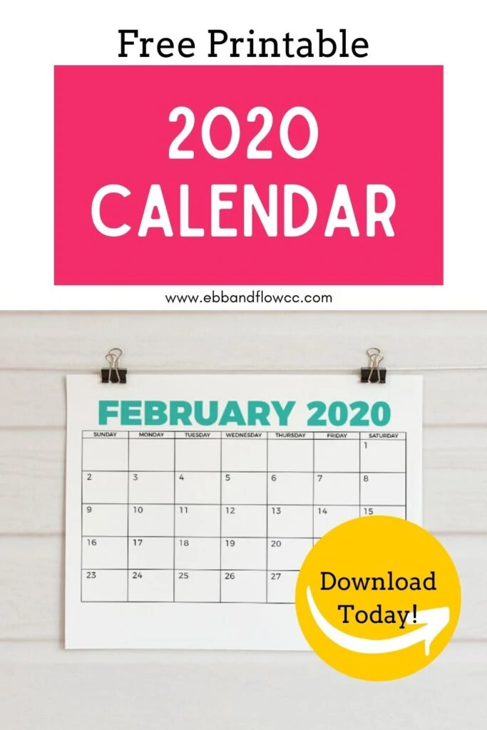 printable 2020 calendar