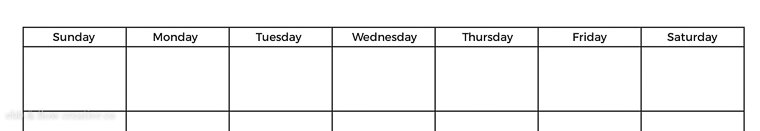 centered days of week in grid