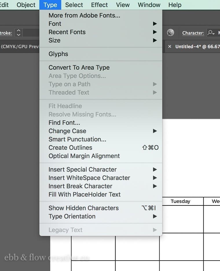 convert area to type
