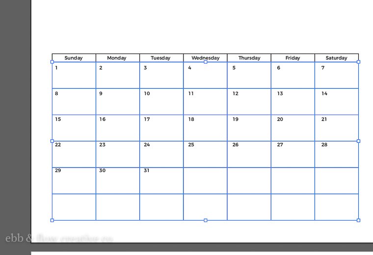 numbers on calendar