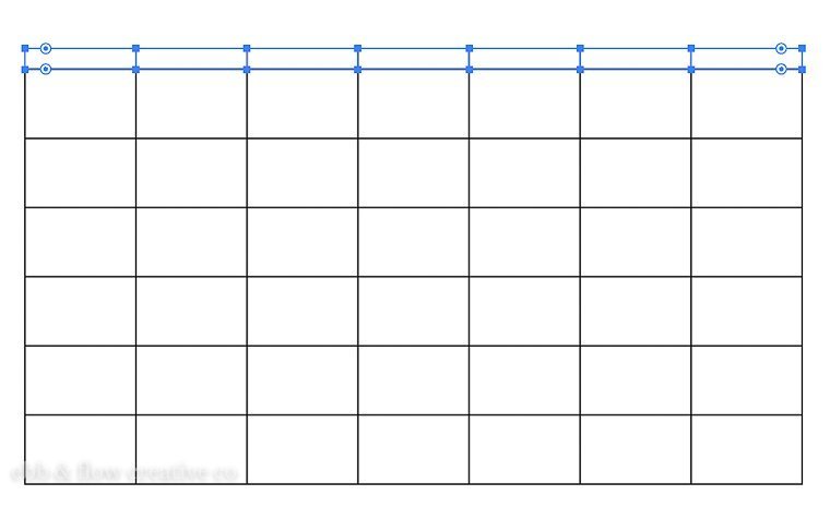 narrow grid for calendar days of the week