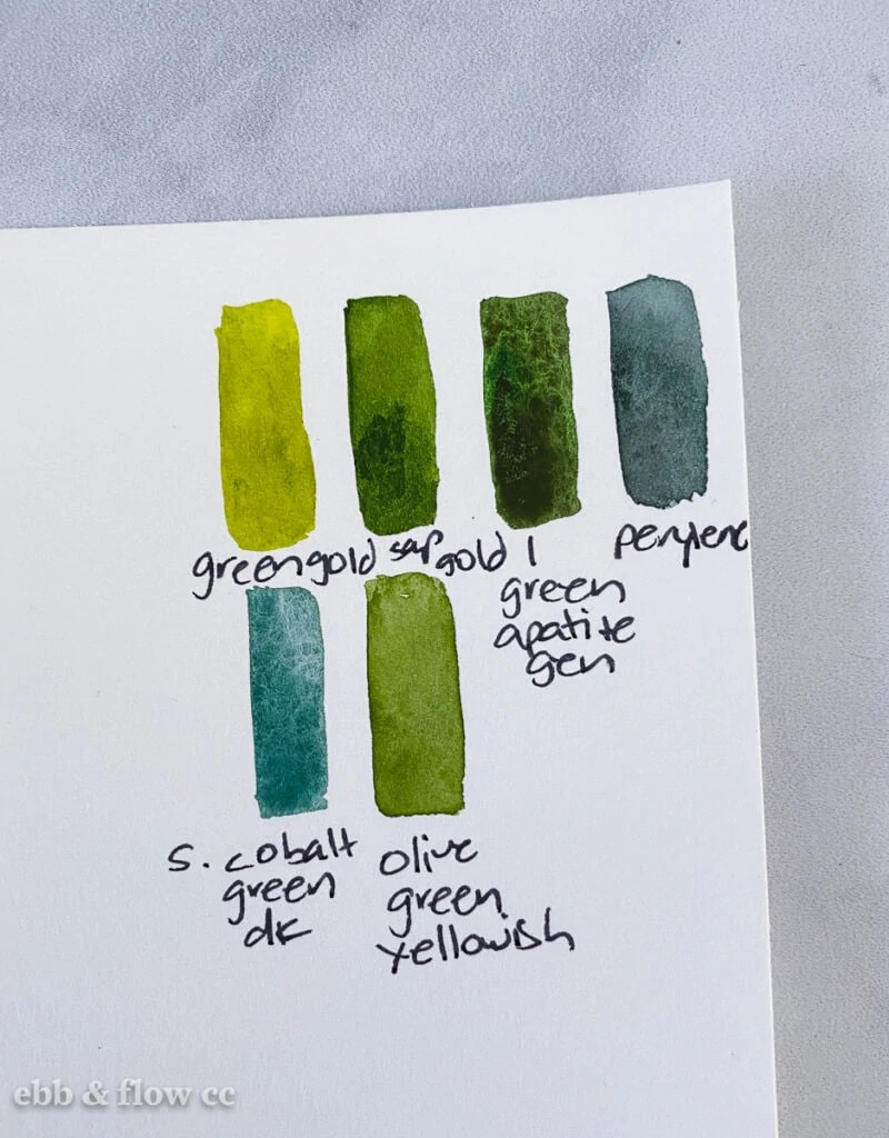 How to Mix Green Watercolors - Ebb and Flow Creative Co