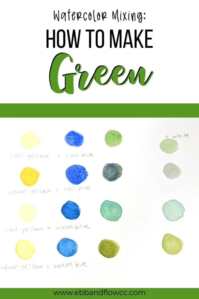 mixing green watercolors