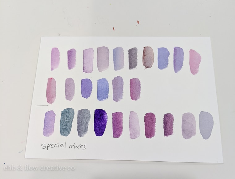 purple watercolor swatches