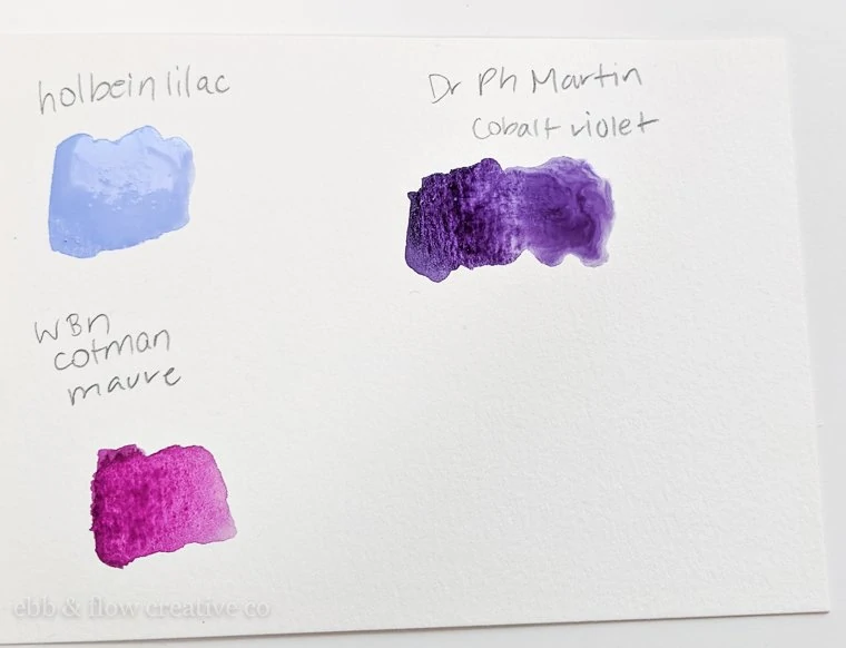 ready made purple watercolor swatches