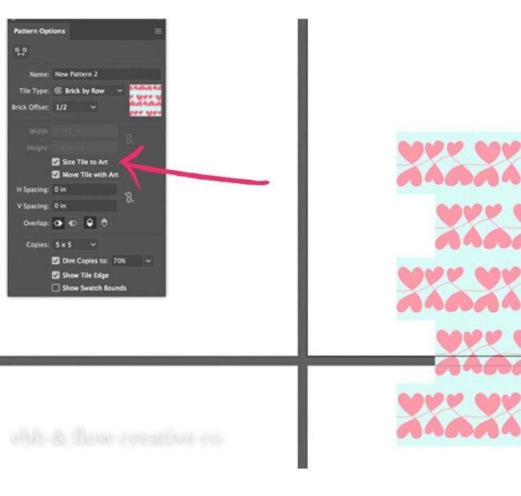 screenshot of illustrator making a pattern