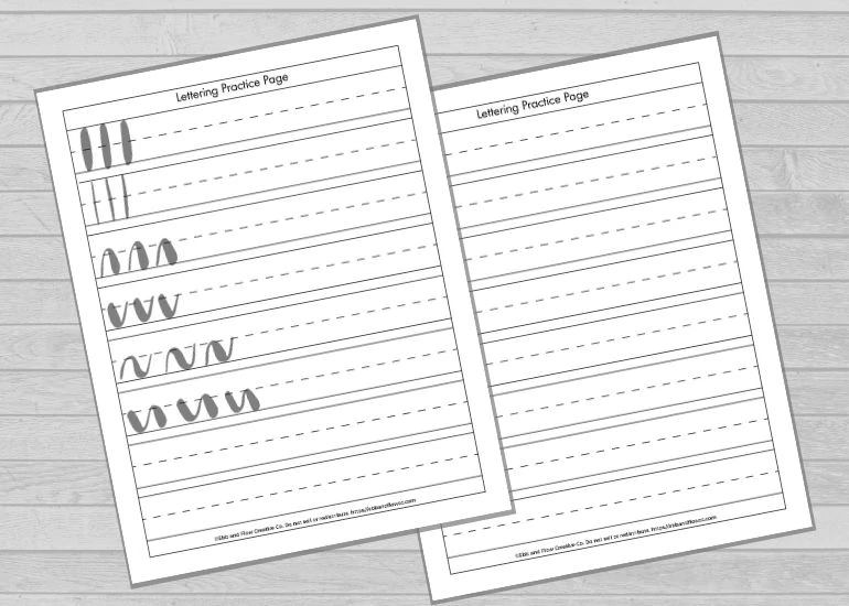 Free Brush Lettering Practice Sheets