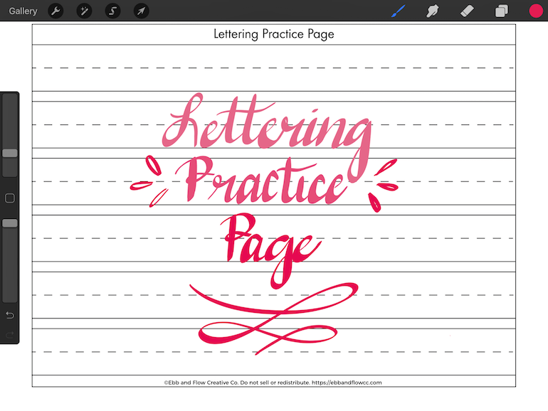 using ipad to practice lettering