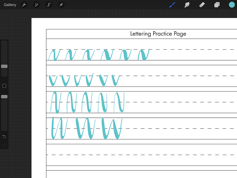 free procreate lettering worksheets