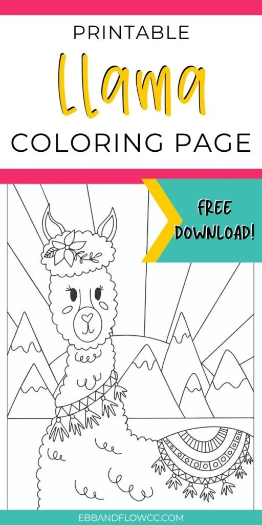 pin image - llama page to color