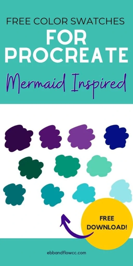 pin image - mermaid color palette for procreate