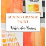 collage of orange watercolor swatches