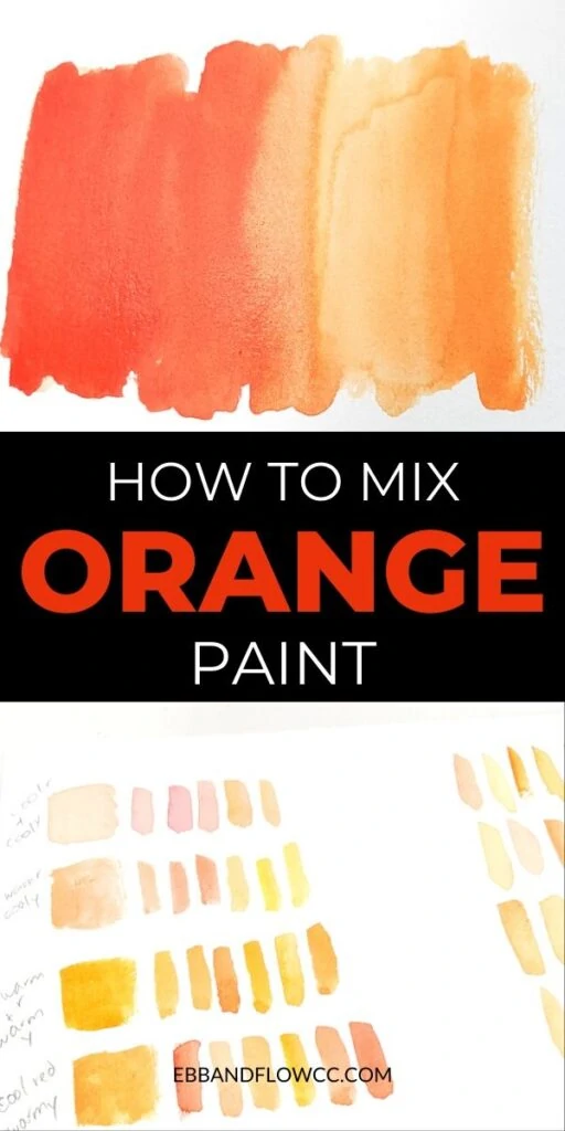 pin image - orange watercolor swatch collage