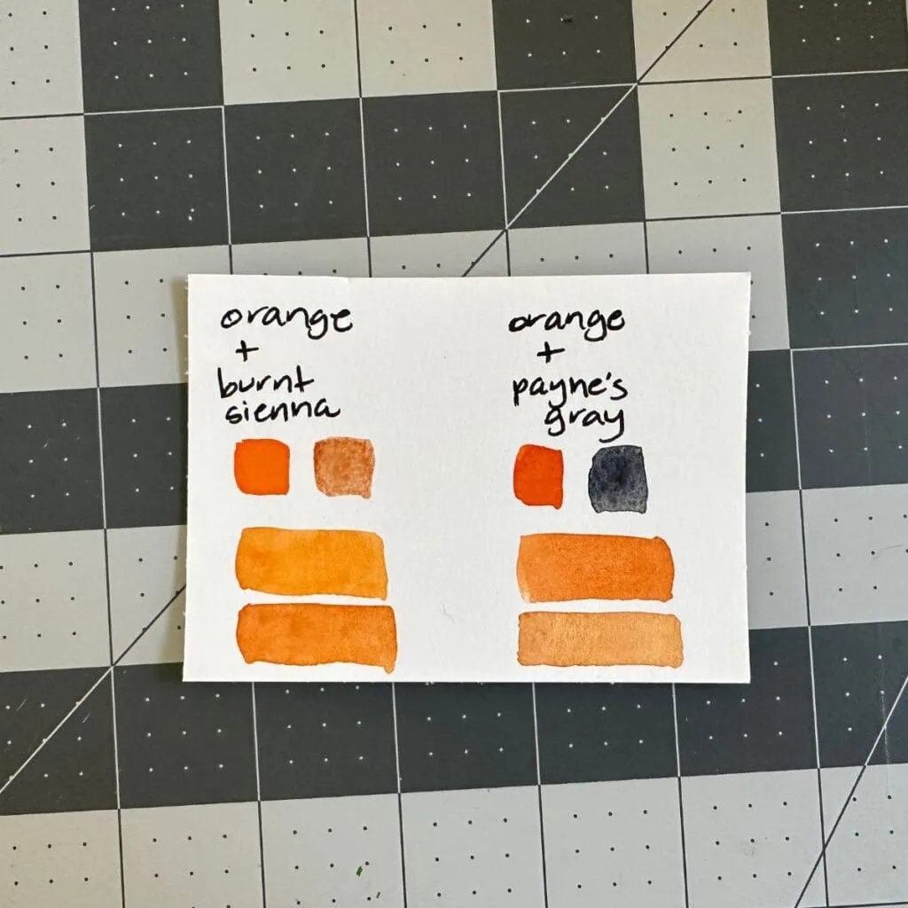 muted orange color swatches