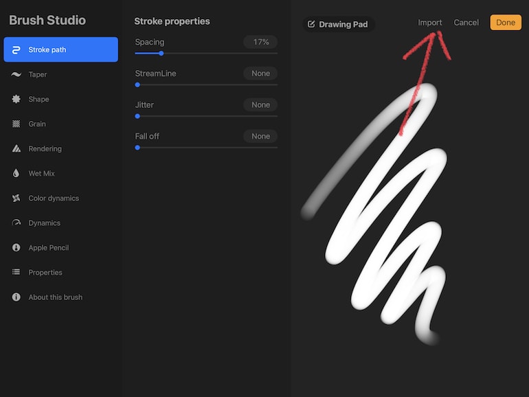 import in brush studio