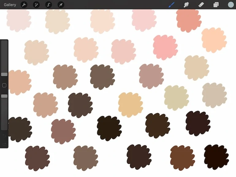 skin colors to use in procreate art