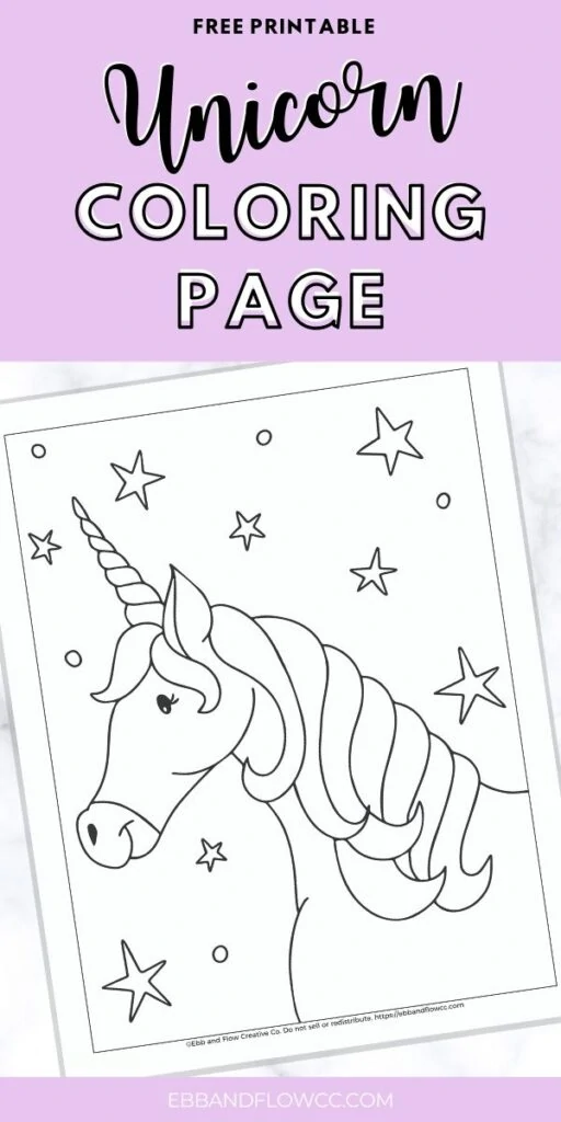 pin image - unicorn coloring page