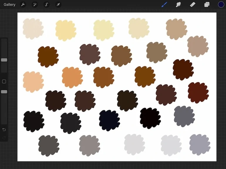 screenshot of procreate