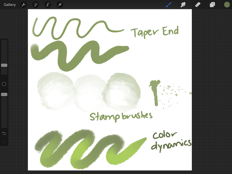 Variations for watercolor brushes