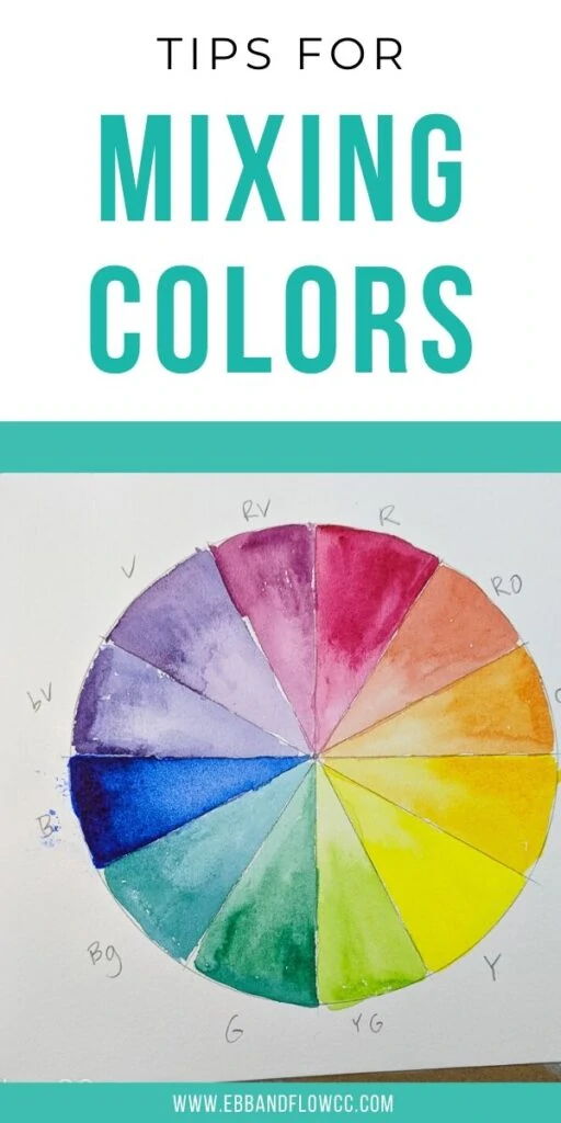 pin image - watercolor color wheel in cool tones