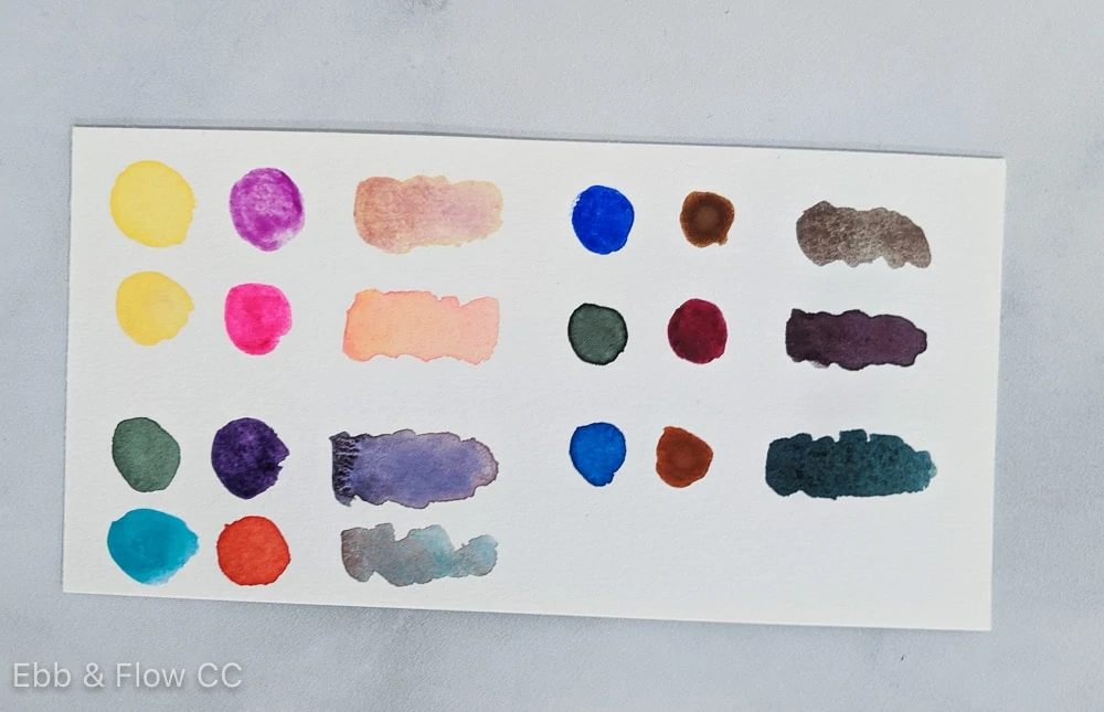paint swatches of mixing paint