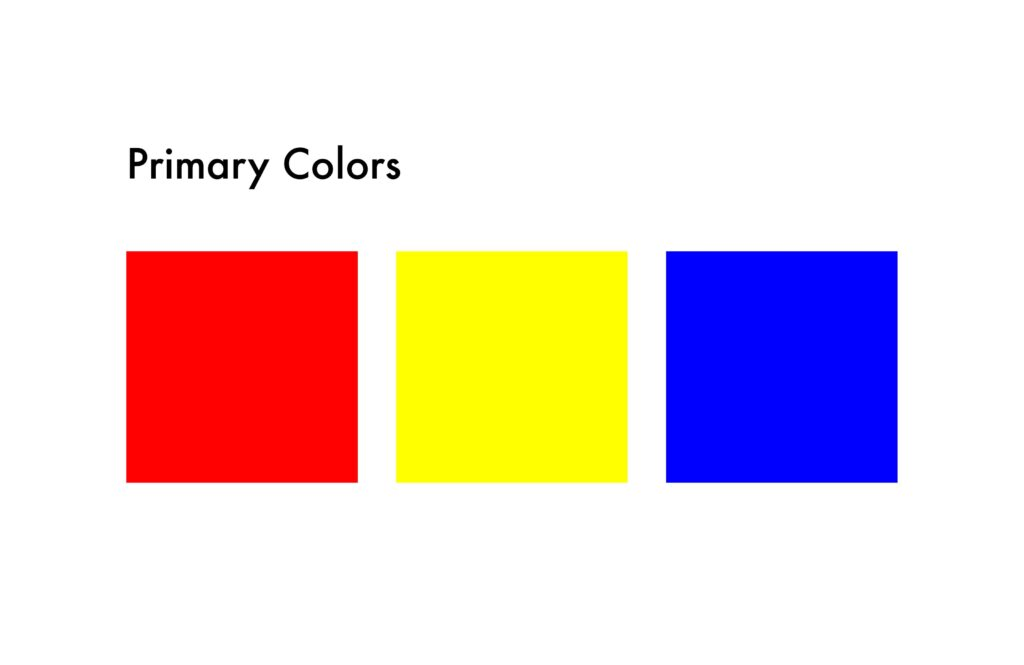 primary colors: red, yellow and blue