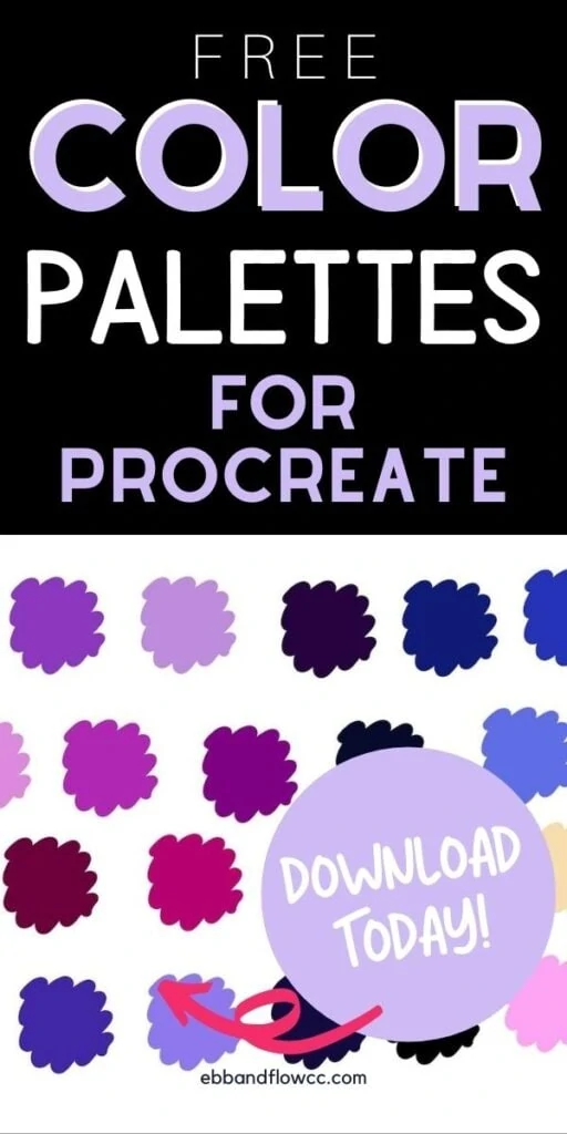 pin image - purple and pink color swatches for Procreate galaxy art