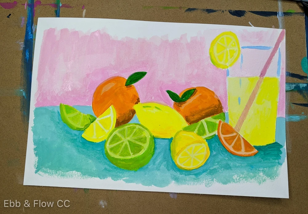 citrus fruit painted with himi gouache