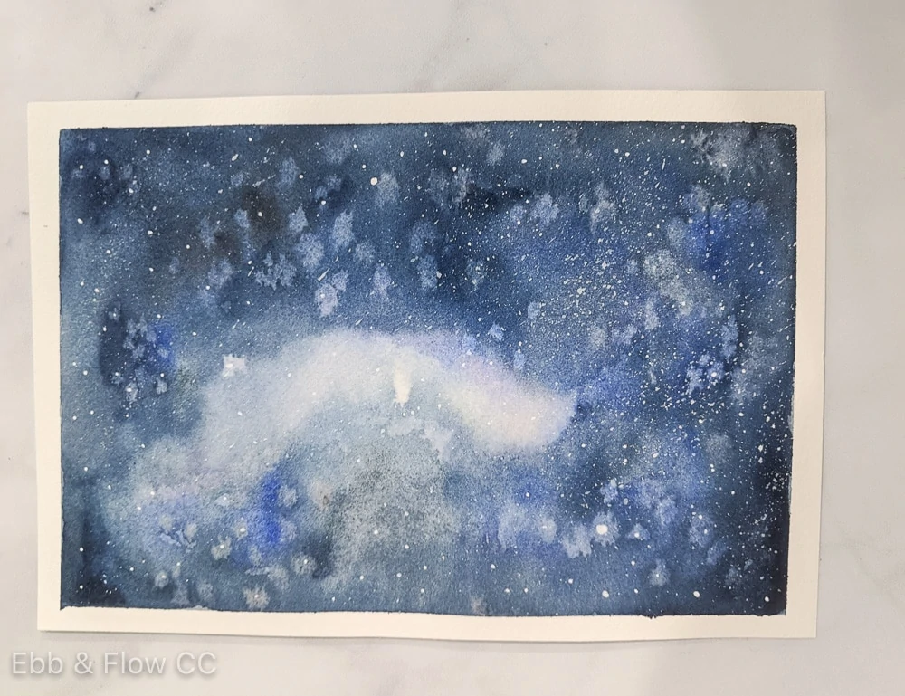 blue galaxy painting