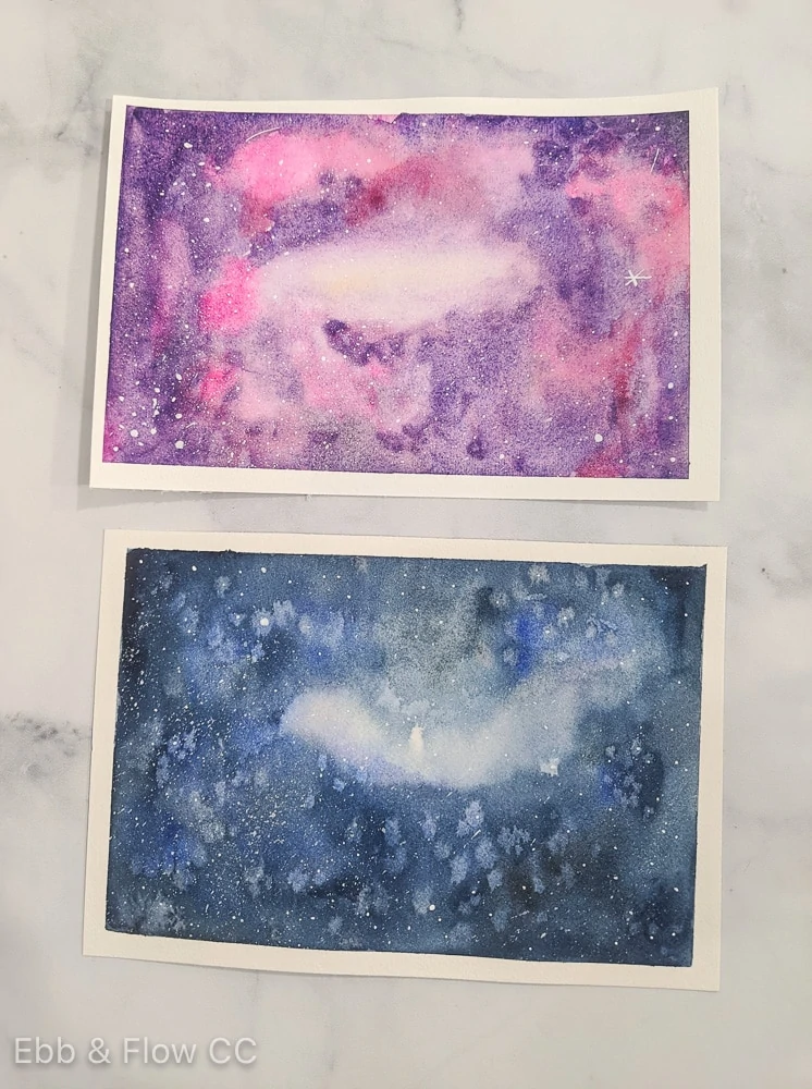 galaxy paintings in watercolor