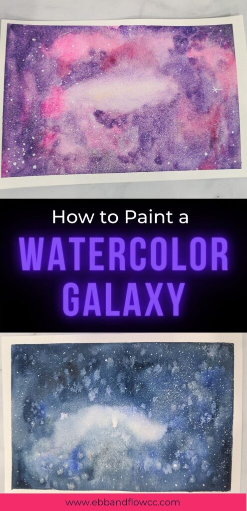 pin image - watercolor galaxy painting collage