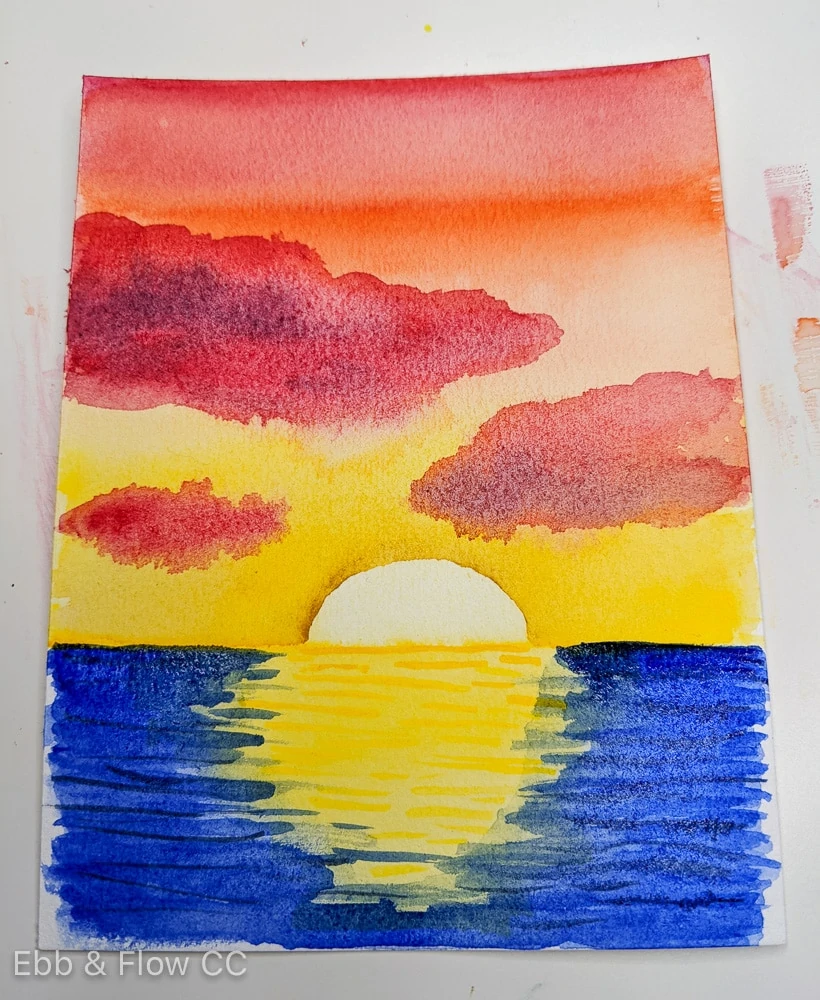 letting watercolor painting dry