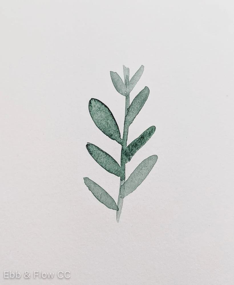 watercolor painting of lavender leaves