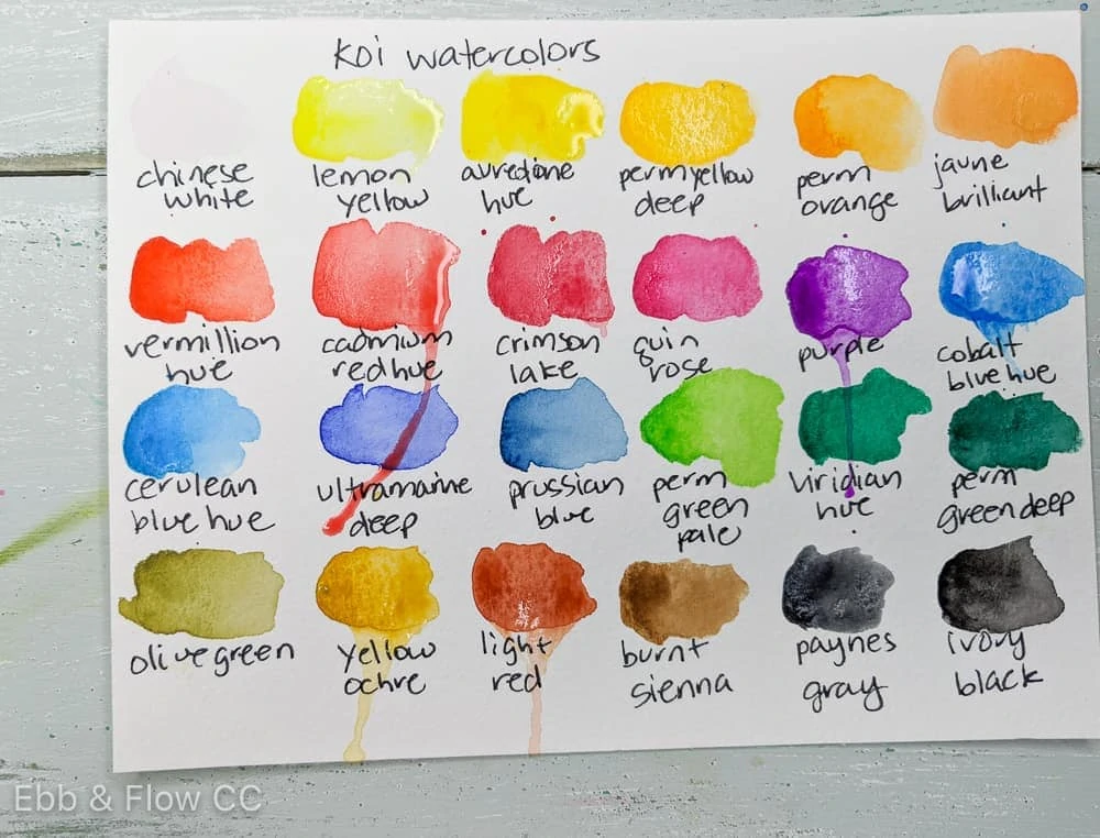 watercolor swatches