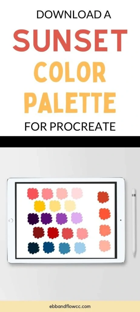 pin image - color palette on ipad mock up in sunset colors