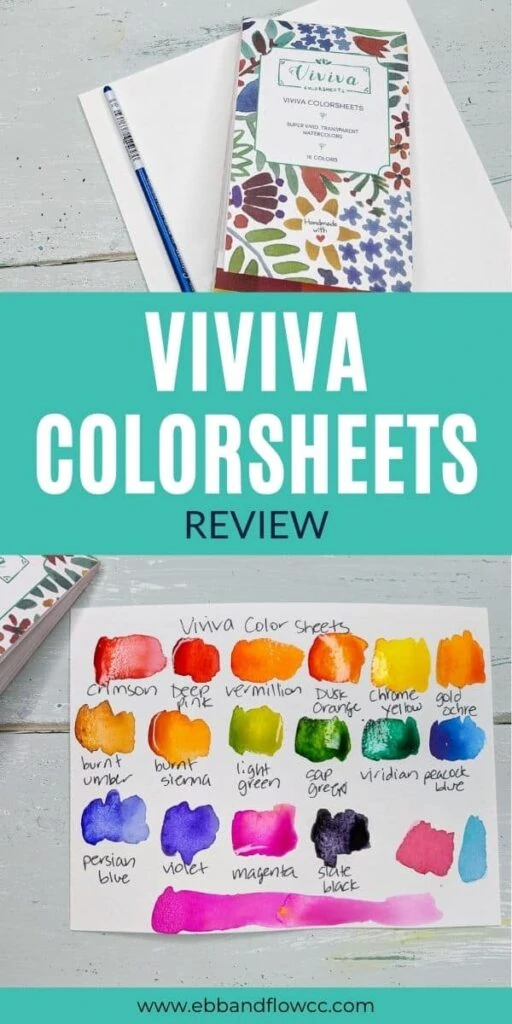 pin image - collage of watercolor sheets and swatches