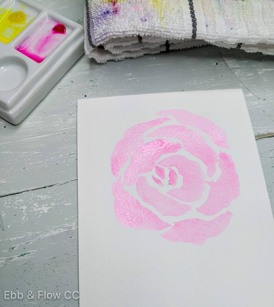 full watercolor rose
