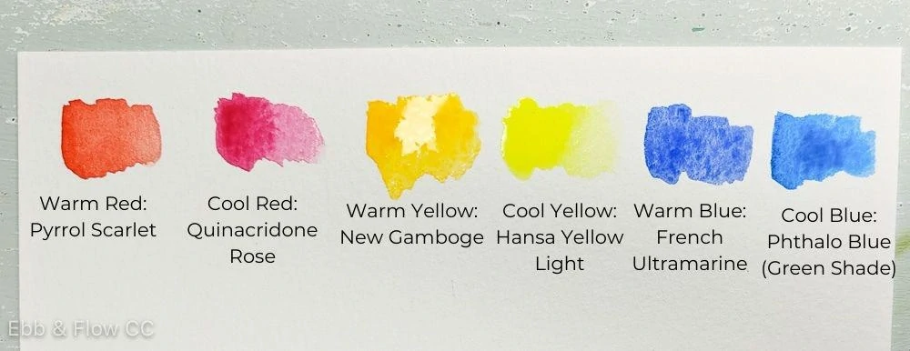 basic watercolor color swatches