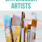 pin image - paintbrushes covered in paint