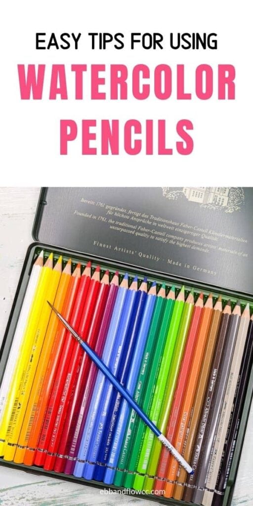 pin image - easy tips for using watercolor pencils