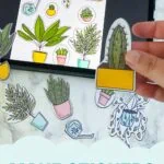 houseplant stickers and iPad