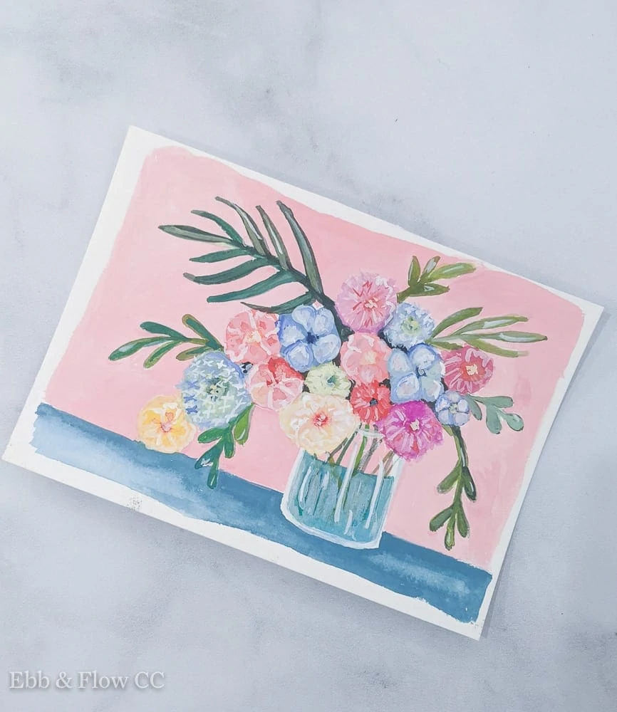 floral gouache painting