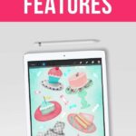pin image- text overlay with ipad and cake illustration