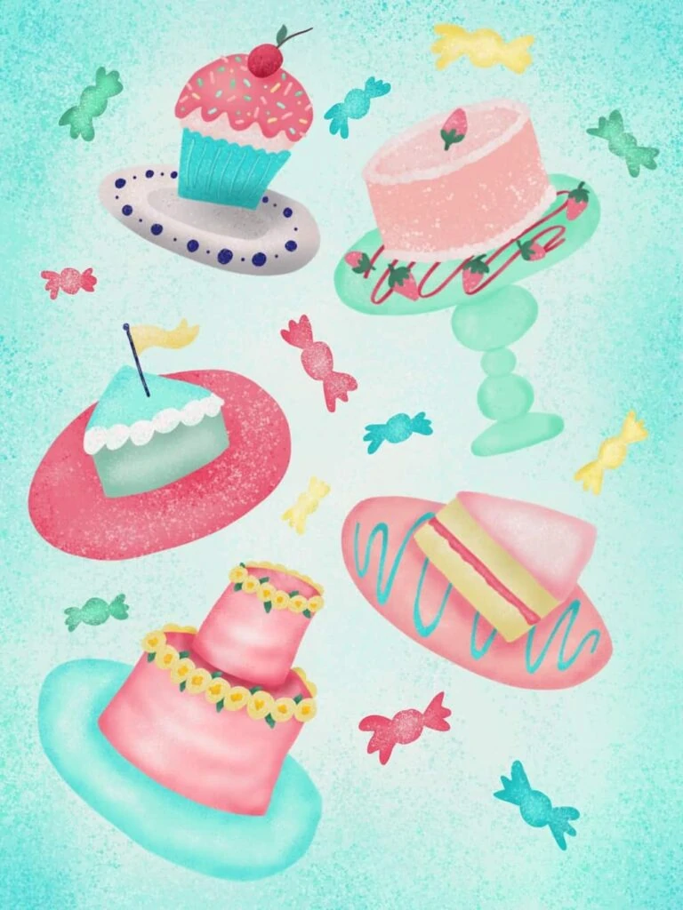 colorful cake illustration 