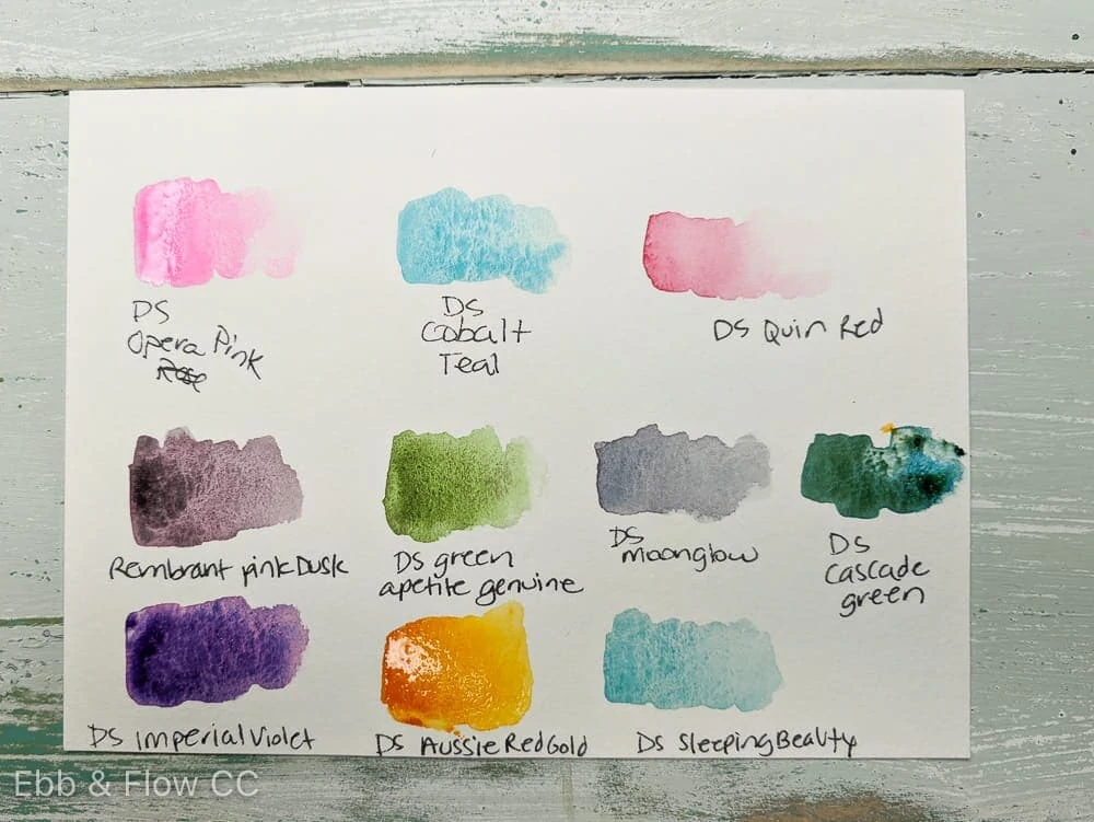 other watercolor swatches with special qualities