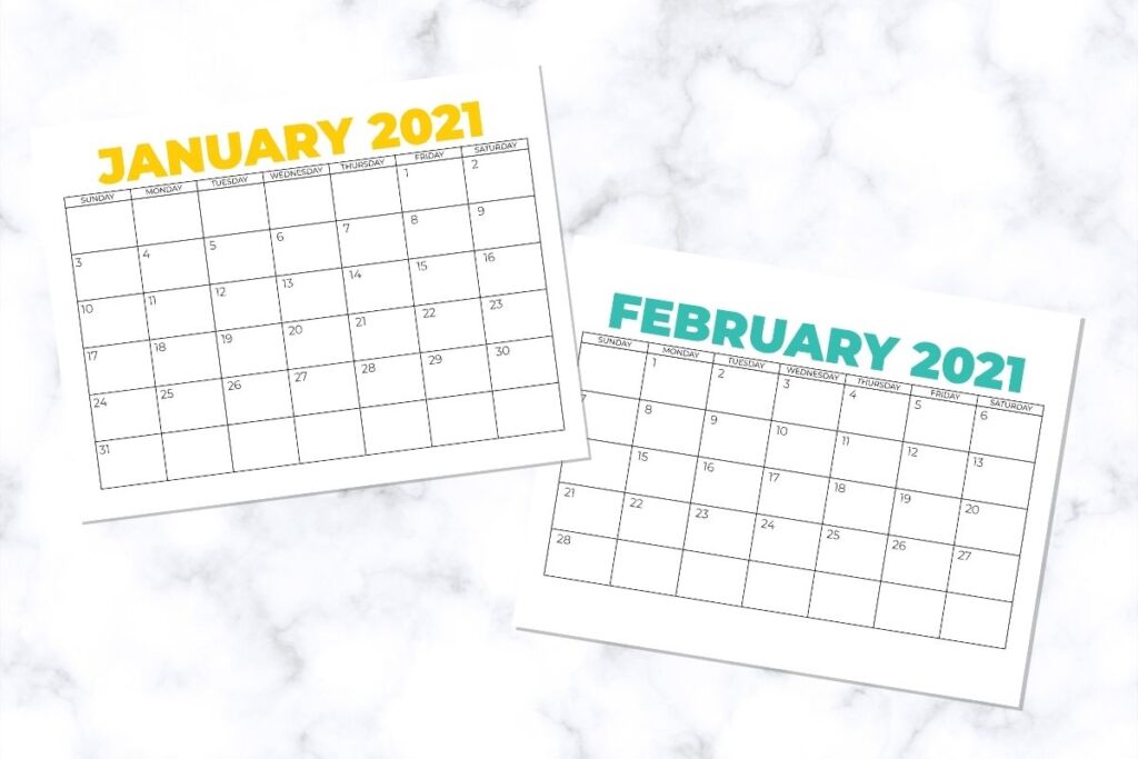 Printable 2021 Calendar to Download - Ebb and Flow Creative Co