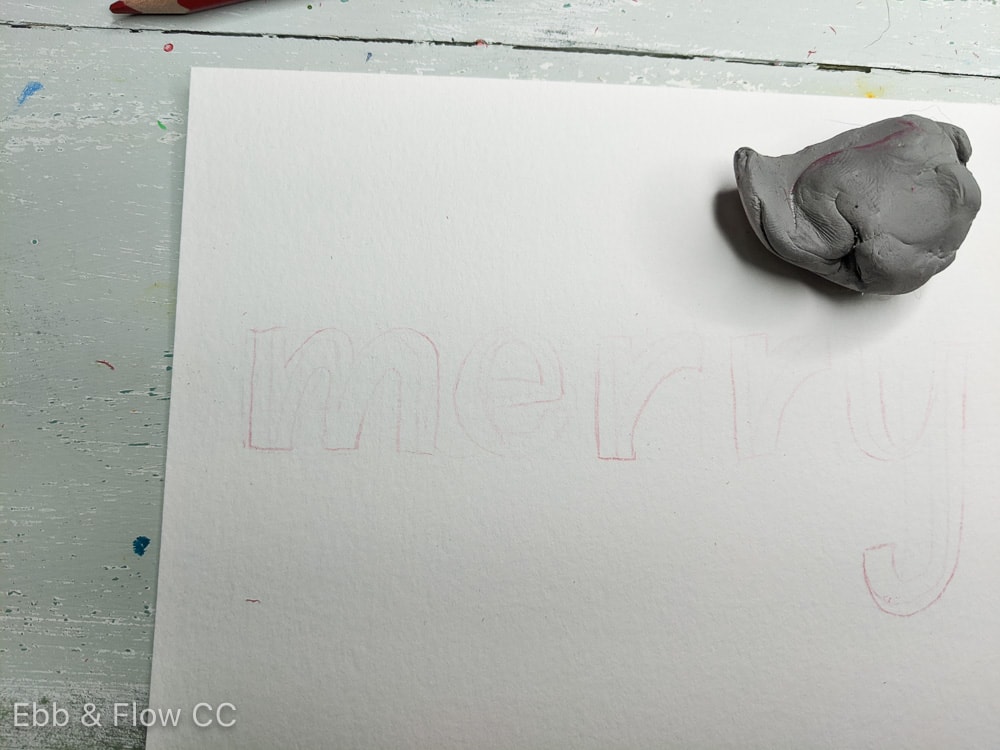 using kneaded eraser to remove pencil drawing