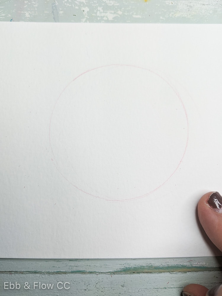 lightly drawn circle on paper