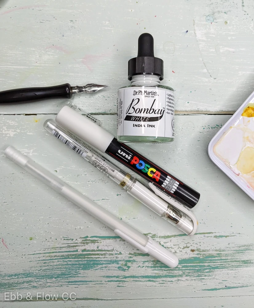 White Ink Pens and Markers for Art Journaling