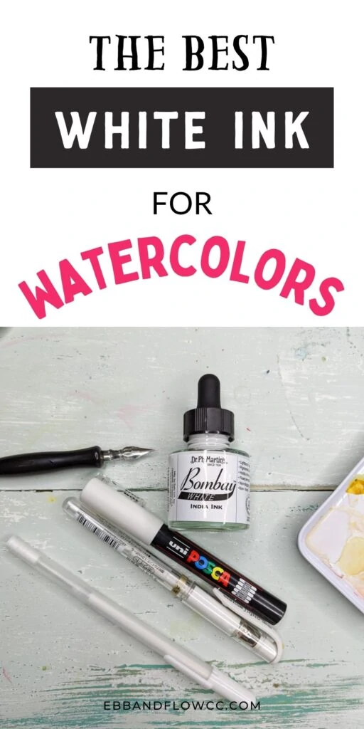 pin image - white inks and pens for using with watercolors